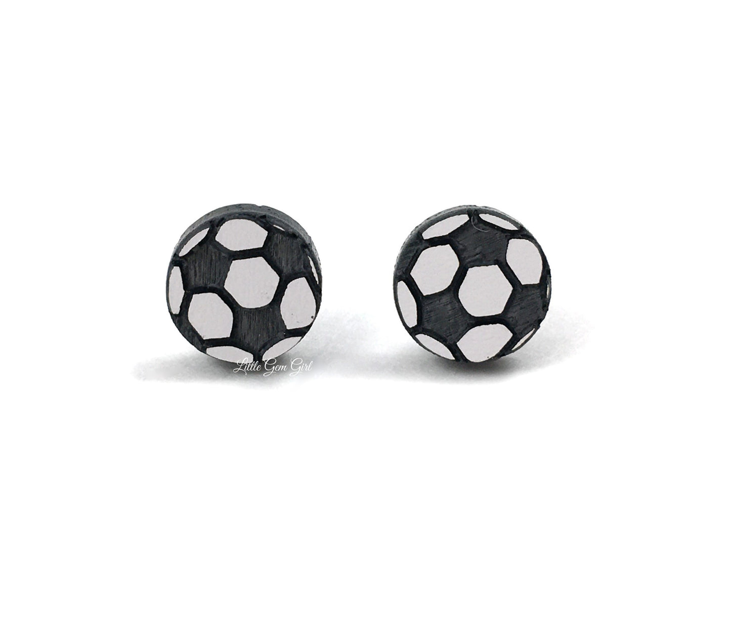 Sports Earrings Stainless Steel and Titanium Hypoallergenic Studs - Four Choices Available from Football, Baseball, Soccer, Basketball