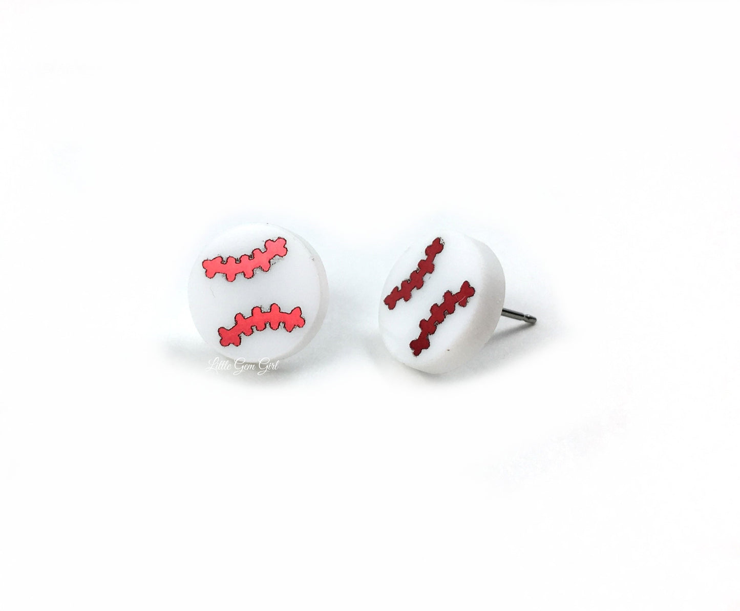 Sports Earrings Stainless Steel and Titanium Hypoallergenic Studs - Four Choices Available from Football, Baseball, Soccer, Basketball