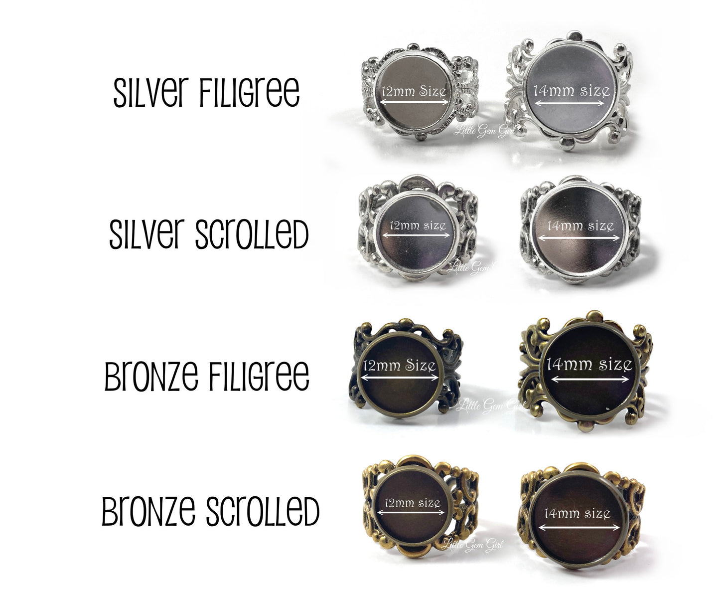 Custom Photo Ring available in Bronze or Silver - Adjustable Band Personalized Picture Ring