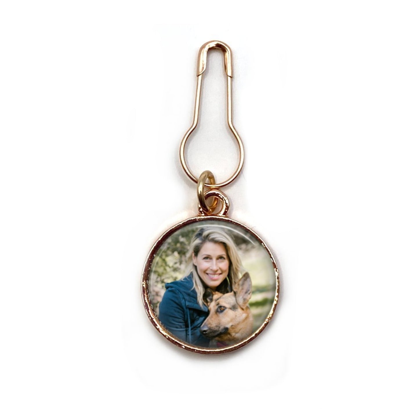 Lapel Pin Boutonniere available with One to Four Custom Photo Charms - Choose from Four Different Metal Finishes