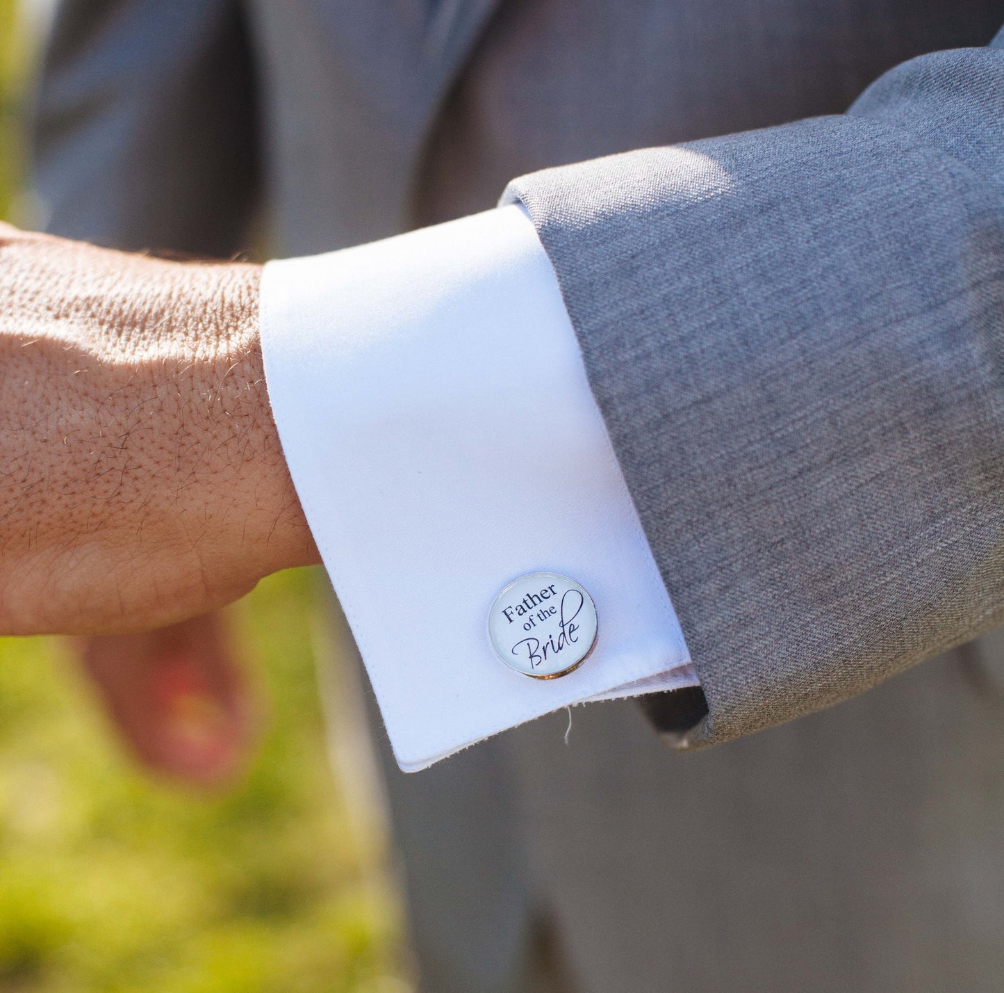 Custom Father of the Bride Photo Cuff Links - Gifts for Dad Wedding Picture Cufflinks