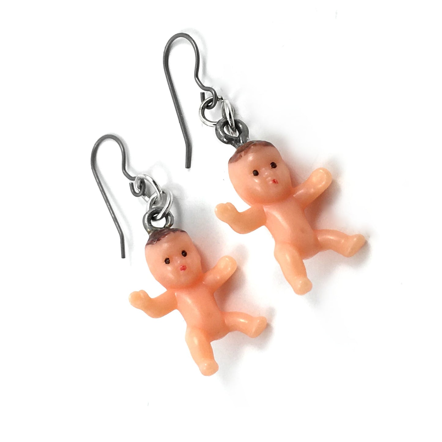 Mini Baby Doll Earrings – Plastic Baby Earrings with Titanium French Hooks for Sensitive Ears