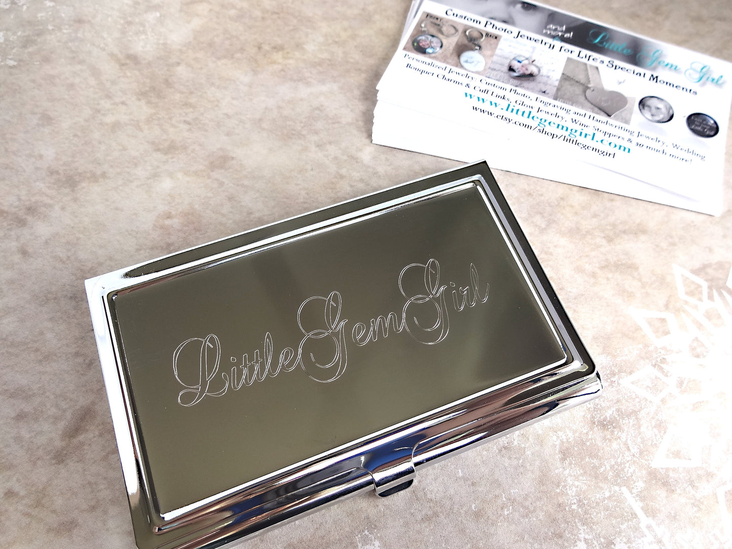 Business Card Holder Custom Engraved Stainless Steel Case with Your Name or Company Logo