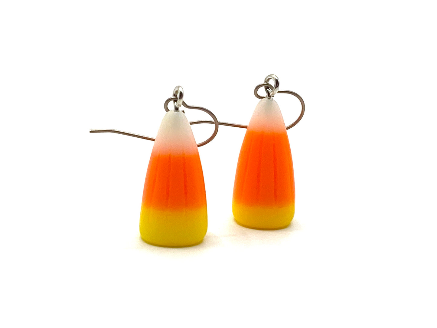 Candy Corn Earrings with Titanium Ear Wires for Sensitive Ears - Trick or Treat Halloween Candy Jewelry, Hypoallergenic Nickel Free
