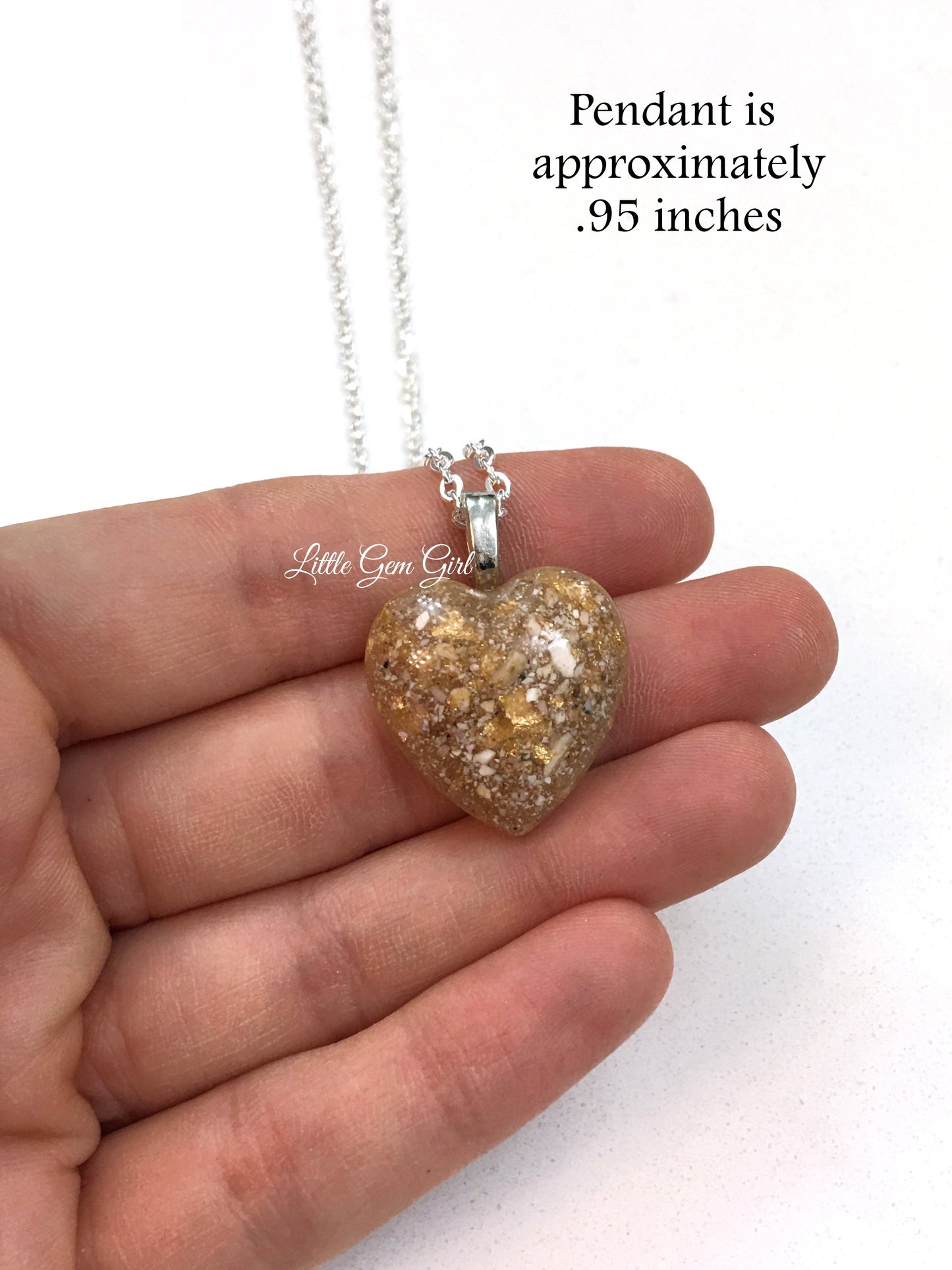 Pet Cremation Ashes Heart Pendant Necklace made with Your Pet Ashes - Memorial Jewelry with Your Choice of Colors