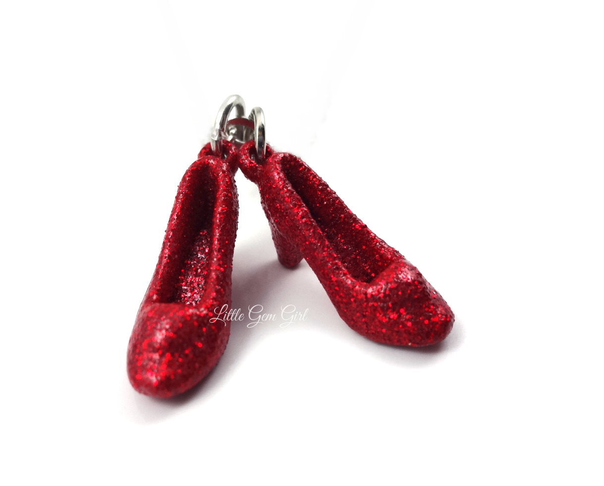 The Wonderful Wizard of Oz Red Shoe Charm Necklace - Dorothy's Ruby Red Slipper Charm Necklace