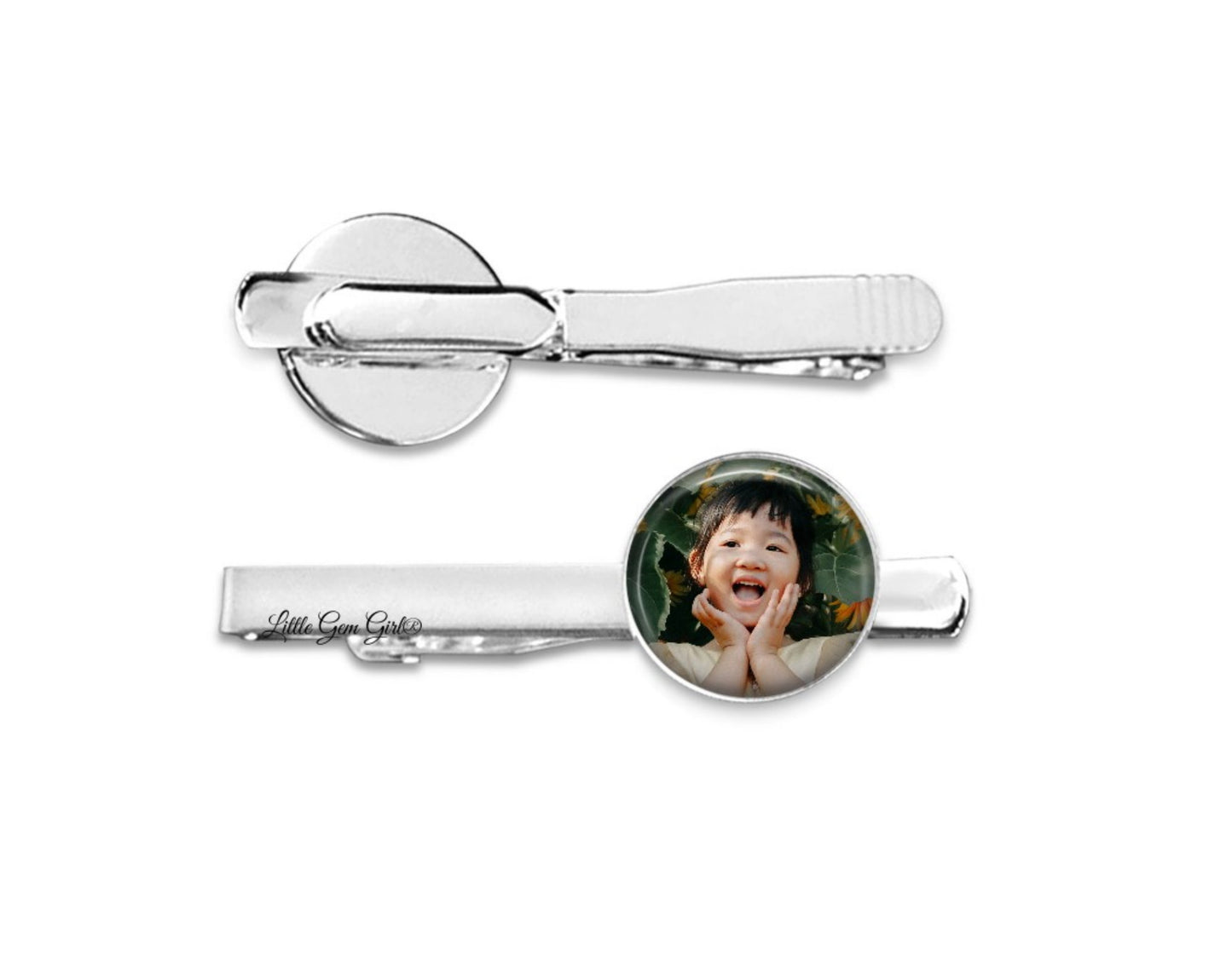 Custom Photo Tie Clip - Personalized Picture Tie Bar - Wedding Tie Tack for Groom