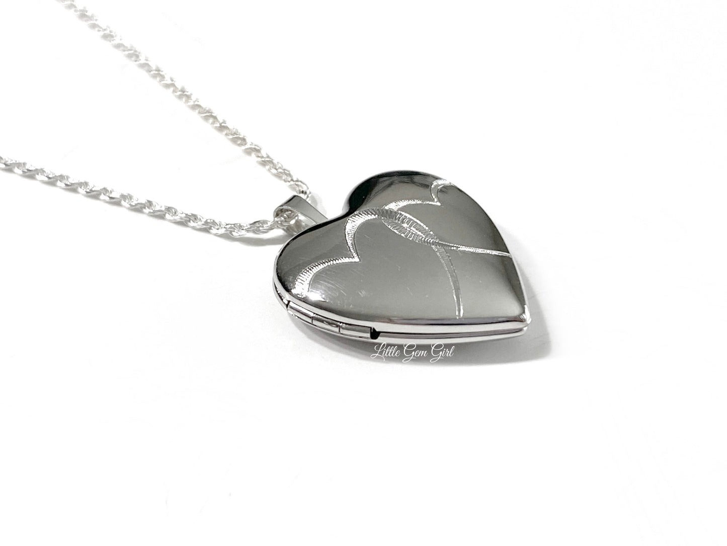 925 Sterling Silver Custom Photo Double Heart Locket w/optional Engraving on Back