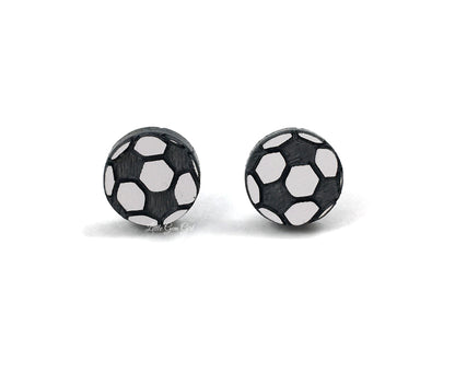 Sports Earrings Stainless Steel and Titanium Hypoallergenic Studs - Four Choices Available from Football, Baseball, Soccer, Basketball