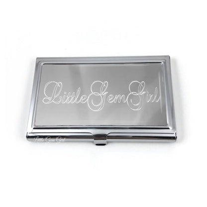 Business Card Holder Custom Engraved Stainless Steel Case with Your Name or Company Logo