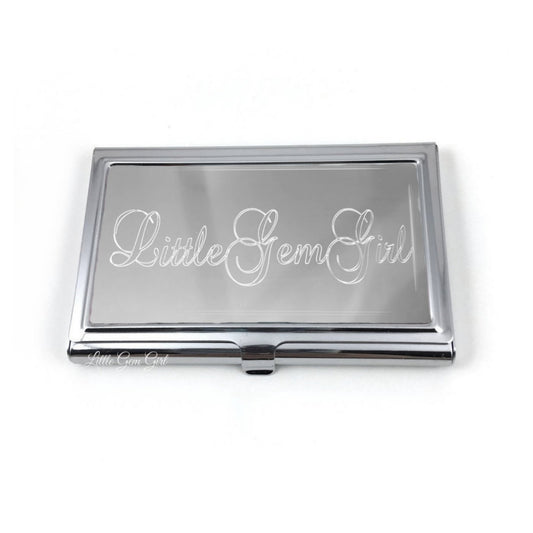 Business Card Holder Custom Engraved Stainless Steel Case with Your Name or Company Logo