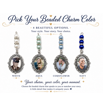 Personalized Memorial Photo Pin – Custom Wedding Bouquet Remembrance Brooch with 1, 2 or 3 Oval Charms