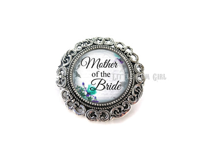 Mother of the Bride Wedding Brooch Available in Four Styles - Silver or Gold Wedding Boutonniere