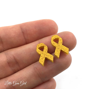 Cancer Ribbon Earrings Titanium or Stainless Steel Posts - Leukemia, Kidney, Appendix or Childhood Cancer Support Jewelry