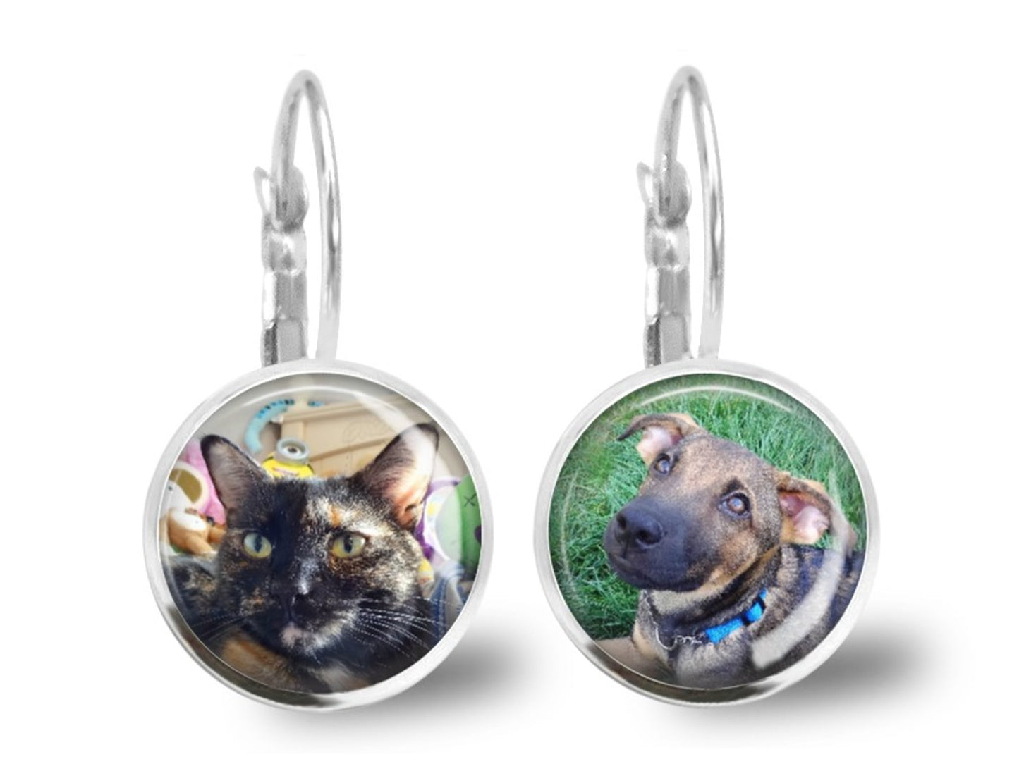 Custom Photo Earrings – Hypoallergenic Stainless Steel Stud or Dangle - Personalized Gift for Her, Custom Picture Jewelry