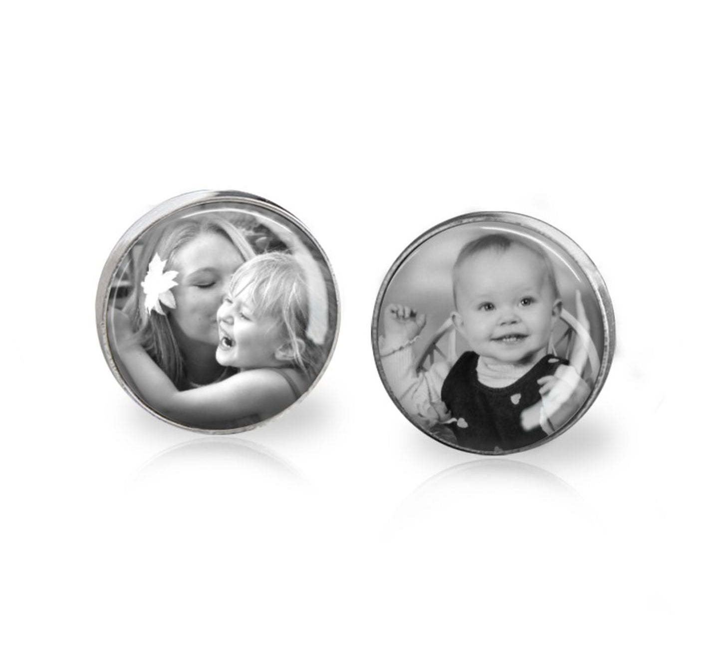 Custom Photo Earrings – Hypoallergenic Stainless Steel Stud or Dangle - Personalized Gift for Her, Custom Picture Jewelry
