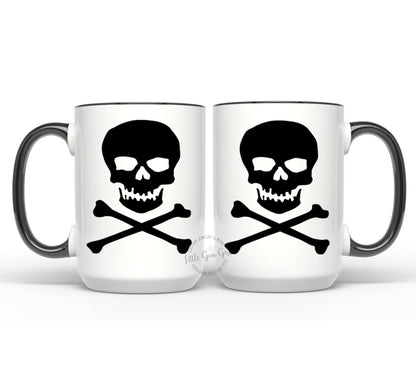 Skull and Crossbones Coffee Mug 15oz – Gothic Punk Rock Pirate Cup