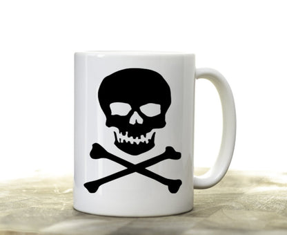 Skull and Crossbones Coffee Mug 15oz – Gothic Punk Rock Pirate Cup