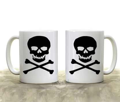 Skull and Crossbones Coffee Mug 15oz – Gothic Punk Rock Pirate Cup