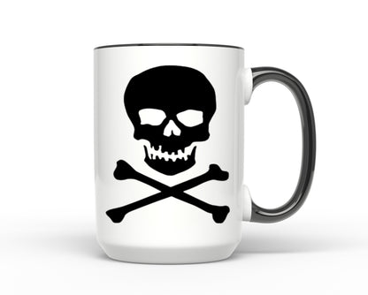 Skull and Crossbones Coffee Mug 15oz – Gothic Punk Rock Pirate Cup