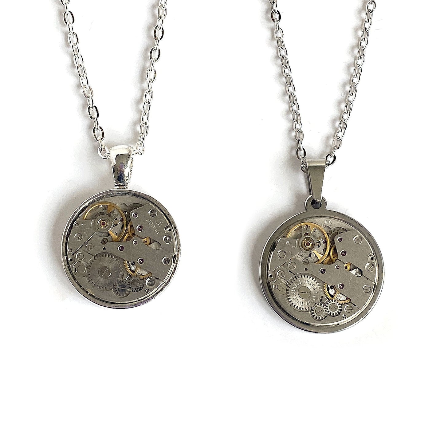 Steampunk Watch Movement Necklace - Genuine Vintage Watch Parts Pendant - Stainless Steel Jewelry Gift for Men and Women