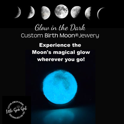 Glowing Stainless Steel Custom Birth Moon Necklace with Optional Engraving - 1 to 4 Moon Phase Pendants